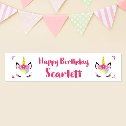 Unicorn Eyes - Birthday Personalised Banner - Your Choice of Words