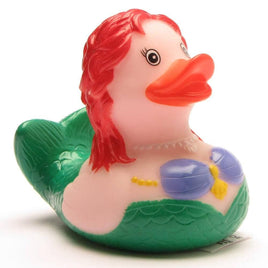 Mermaid Rubber Duck with Red Hair
