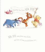 Winnie The Pooh New Job Greetings Card - 7x6 inches