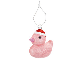 Hand Painted Pink Glitter Duck Hanging Decoration