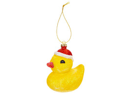 Hand Painted Yellow Glitter Duck Hanging Decoration