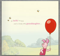 Winnie The Pooh Birthday Greetings Card - 8x8 inches  Granddaughter 1st