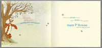 Winnie The Pooh Birthday Greetings Card - 8x8 inches  Grandson 1st
