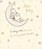 Winnie The Pooh Baby Greetings Card - 7x6 inches