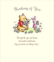 Winnie The Pooh Thinking Of You Greetings Card - 7x6 inches