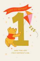 Winnie The Pooh Birthday Greetings Card - 8x5 inches 1st