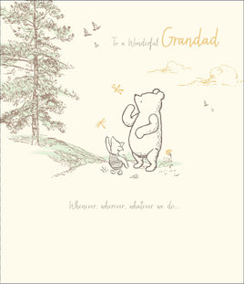 Winnie The Pooh Birthday Greetings Card - 7x6 inches Grandad