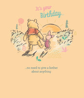 Winnie The Pooh Birthday Greetings Card - 7x6 inches