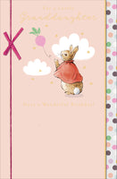 Peter Rabbit Birthday Greetings Card - 9x6 inches Granddaughter