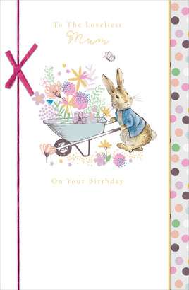 Peter Rabbit Birthday Greetings Card - 9x6 inches Mum