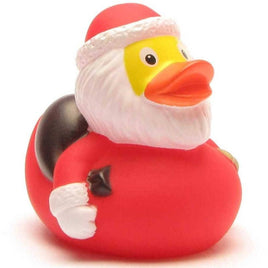 Santa Claus rubber duck with bag and bell - rubber duck