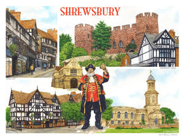 Iconic Images Landscape Shrewsbury Fridge Magnet