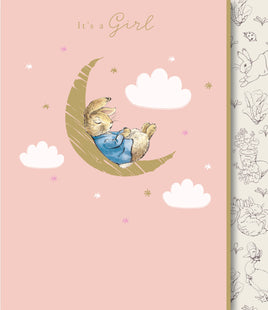 Peter Rabbit Baby Greetings Card - 7x6 inches Girl