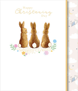 Peter Rabbit Christening Greetings Card - 7x6 inches