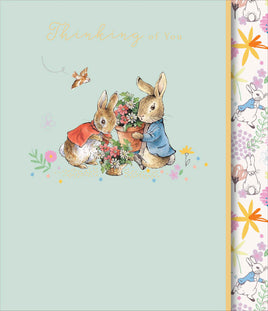 Peter Rabbit Thinking Of You Greetings Card - 7x6 inches