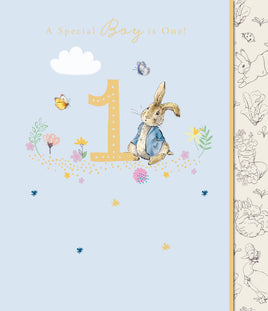 Peter Rabbit Birthday Greetings Card - 7x6 inches 1st Boy