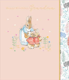 Peter Rabbit Birthday Greetings Card - 7x6 inches Grandma