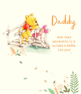 Winnie The Pooh Birthday Greetings Card - 7x6 inches Daddy