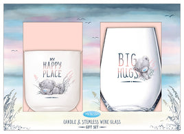 Candle and stemless glass gift set