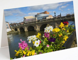 Welsh Bridge and Theatre Severn Blank Shrewsbury Greetings Card