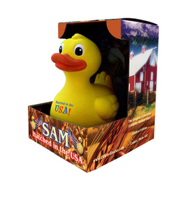 SAM, 100 % Hatched in the USA Rubber Duck - By Celebriducks - Limited Edition