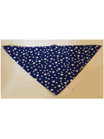 Blue Pet Bandana With White Stars Pattern - Personalised