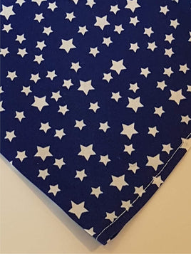 Blue Pet Bandana With White Stars Pattern - Personalised