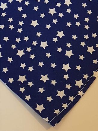Blue Pet Bandana With White Stars Pattern - Personalised