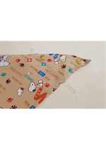 Brown Pet Bandana With Snoopy-Like Pattern - Personalised