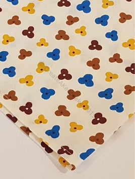 Cream Pet Bandana With 3 Leafed Clover-Like Pattern - Personalised