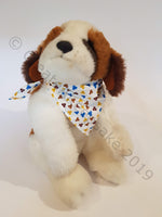 Cream Pet Bandana With 3 Leafed Clover-Like Pattern - Personalised