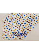 Cream Pet Bandana With 3 Leafed Clover-Like Pattern - Personalised