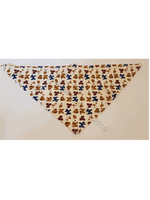 Cream Pet Bandana With Blue Dogs Pattern - Personalised