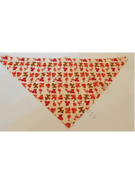 Cream Pet Bandana With Red Dogs Pattern - Personalised
