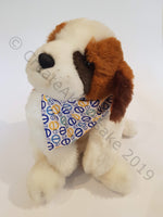 Cream Pet Bandana With Letter E Pattern - Personalised