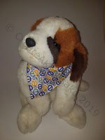 Cream Pet Bandana With Letter E Pattern - Personalised