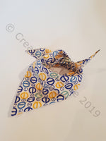 Cream Pet Bandana With Letter E Pattern - Personalised