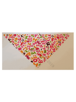 Cream Pet Bandana With Pink Alphabet Letters Pattern - Personalised
