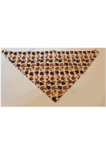 Cream Pet Bandana With Blue Vowel Letters Pattern - Personalised