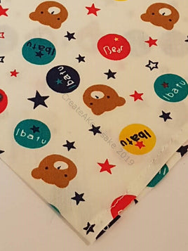 Cream Pet Bandana With Teddy Pattern (Ibatu Is Maltese For Bear) - Personalised