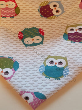 Owls Multicoloured Pet Bandana Premium Cotton - Personalised