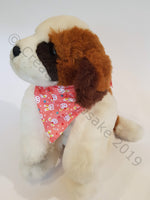 Pink Pet Bandana With Bunny Wearing Bow Pattern - Personalised