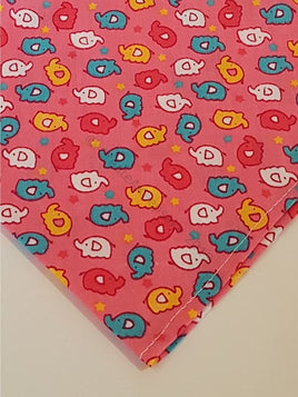 Pink Pet Bandana With Multicoloured Elephant Pattern - Personalised