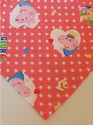 Pink Pet Bandana With Peppa Pig And George-Like Pattern - Personalised
