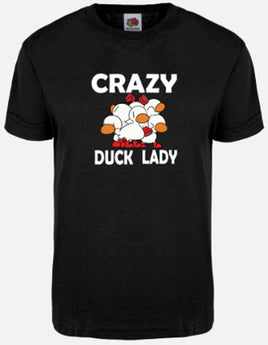 Crazy Duck Lady - Black T-Shirt