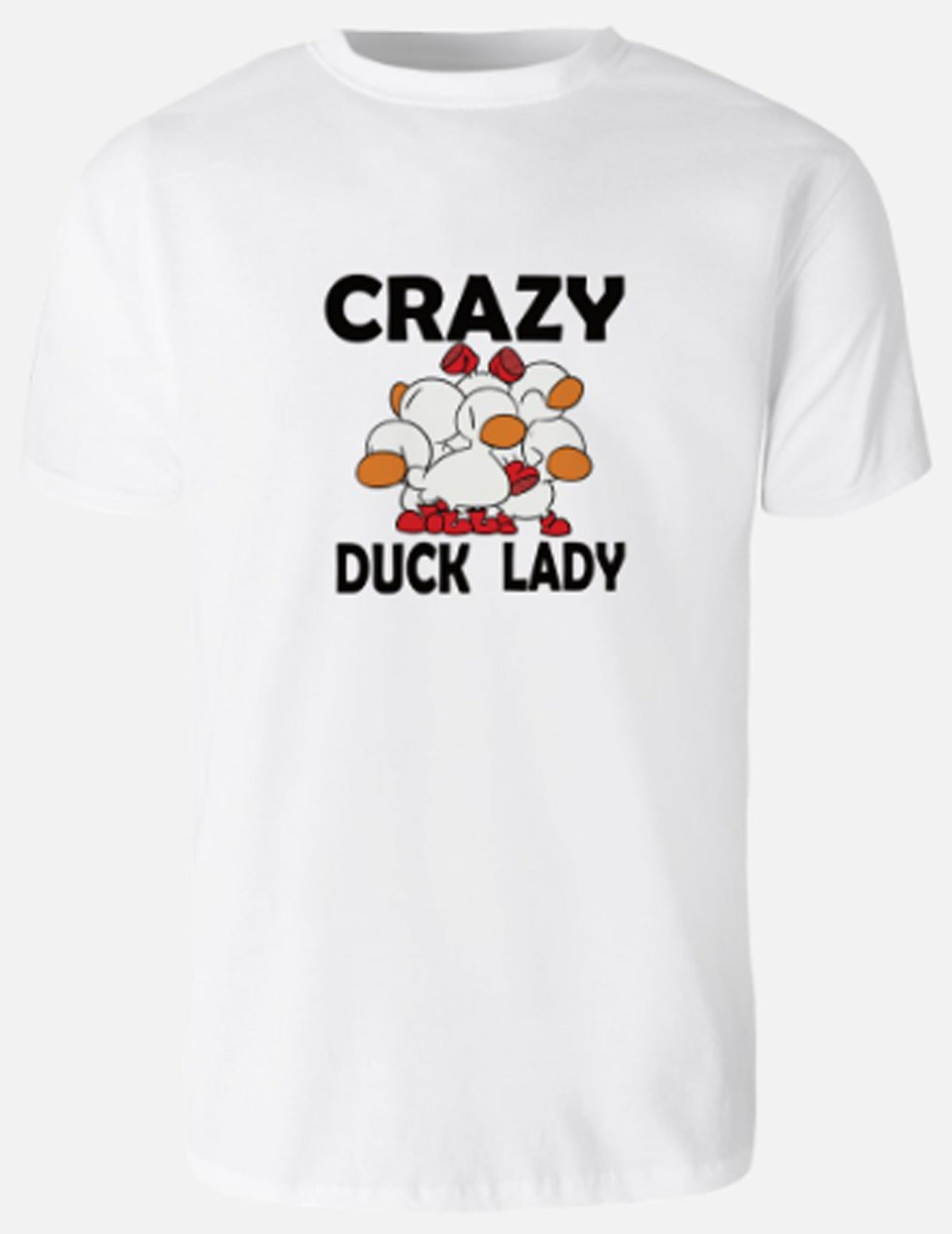 Crazy Duck Lady White T Shirt