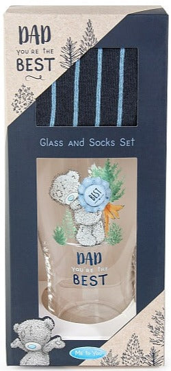 Me To You Tatty Teddy Dad beer glass and socks giftset