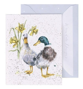Ducks and Daffs Enclosure Card - Wrendale Designs