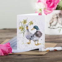 Ducks and Daffs Enclosure Card - Wrendale Designs