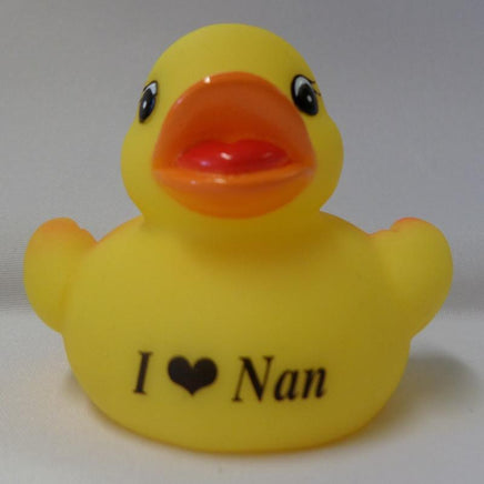 I love Nan - Name Printed Rubber Duck